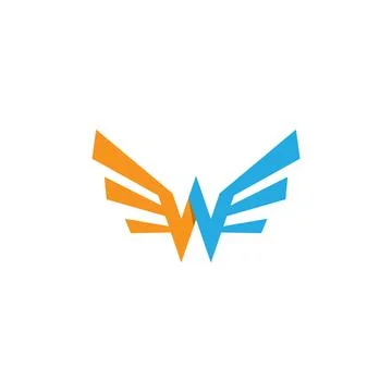 W letter wing logo template Stock Illustration