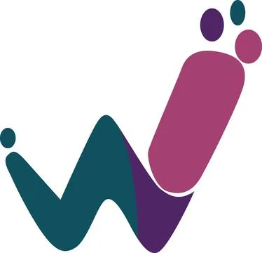 W Logo with Colorful Gradient Dots and Modern Geometric Design Stock Illustration