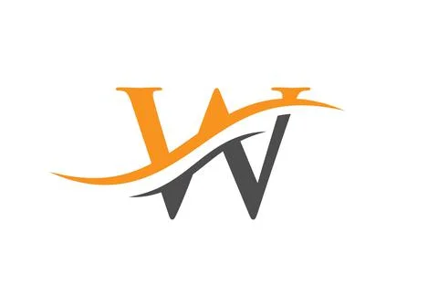 W Logo Design Vector Template. Initial Letter W Logotype For Business And Com Stock Illustration