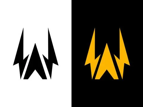 W logo energy vector for identity company. initial letter volt logo template Stock Illustration