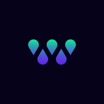 W logo in the form of drops. Vector Stock Illustration