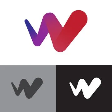 W logo gradation modern simple Stock Illustration