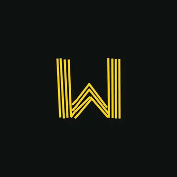W logo, Initial lettering handwriting or handwritten for identity. Logo hand Stock Illustration