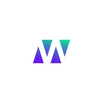 W logo made of triangles. Vector Stock Illustration