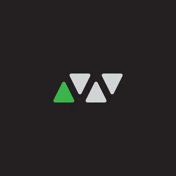 W logo made of triangles. Vector Stock Illustration
