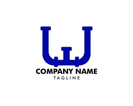W Pipe Letter Logo Icon Design Stock Illustration
