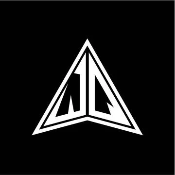 W Q initials in the form of a modern minimalist arrow. perfect for letters, g Stock Illustration