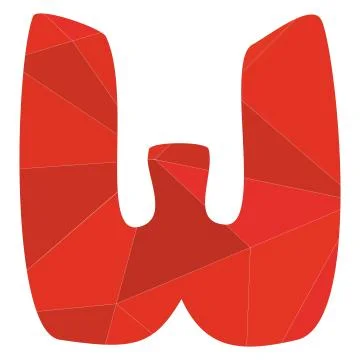W red alphabet vector letter isolated on white background Stock Illustration