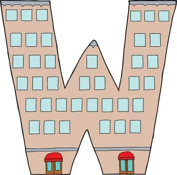 W as tall building Ilustración de archivo