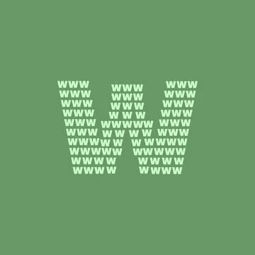 W text pattern for w letter vector conceptual logo, t-shirt design Illustrazione stock