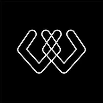 W, UU, WW initials logo Stock Illustration