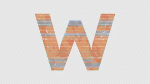 W to X Letter Switch in Glitchy Cartoon Style Stock Footage 254026340