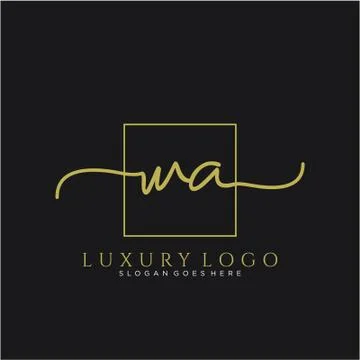 WA Initial handwriting logo design Stock Illustration