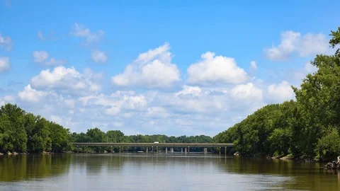 Wabash River Time Lapse 02 Video stock 112569991