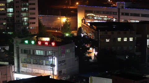Wabu Town at Night time lapse Video stock 24650843