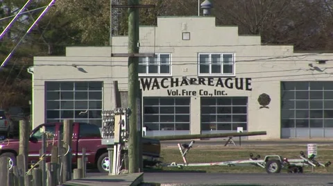 Wachapreague fire station Stock Footage 63655372