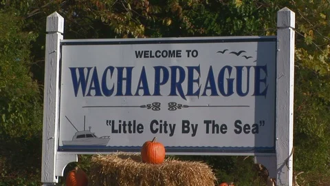 Wachapreague sign in Accomack county Eastern shore of Virginia, USA Stock Footage 101355602