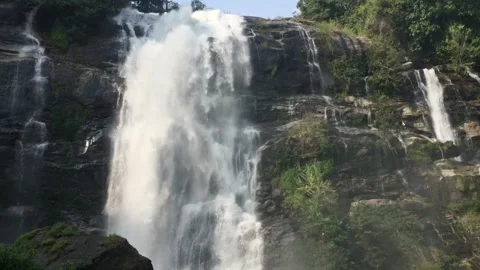 Wachirathan Waterfall in Doi Inthanon Stock Footage 326464577
