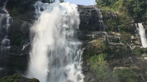Wachirathan Waterfall in Doi Inthanon Stock Footage 326464579