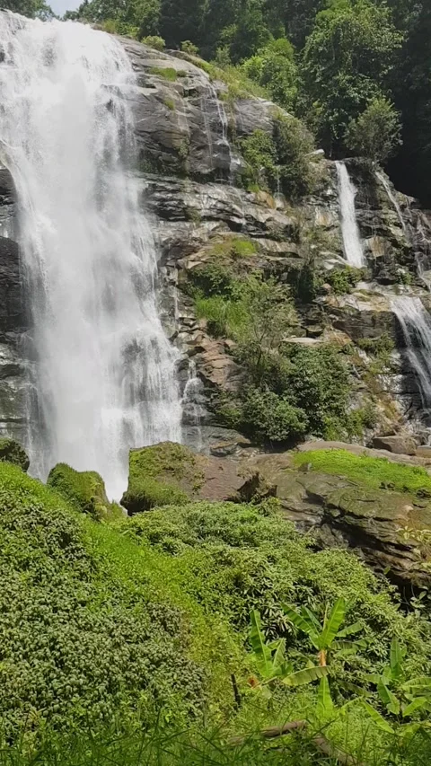 Wachirathan waterfall Stock Footage 343153469