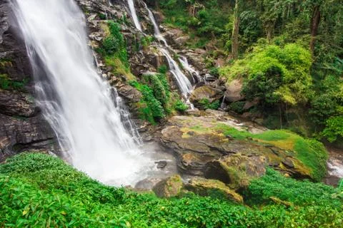 Wachirathan waterfall Stock Photos