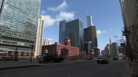 Wacker Drive - Downtown Chicago Stock Footage 36303870