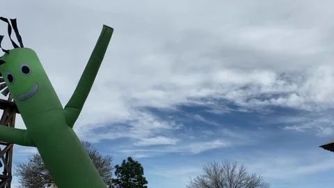 Wacky Waving Inflatable Arm Flailing Tube Man Wide Shot Video stock 127112950