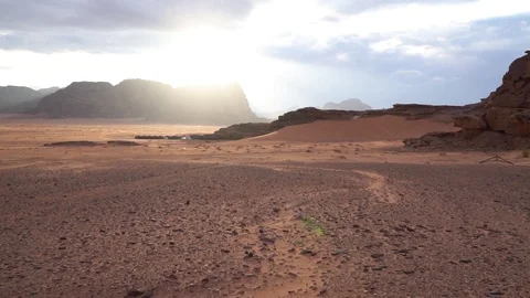 Wadi Rum desert during sunset, Jordan Stock Footage 119176885