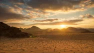Wadi Rum Desert In Jordan Sunset Landscape Scenery 4K Timelapse Stock Footage