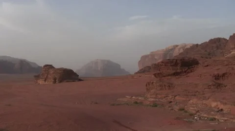 Wadi Rum desert: panorama Stock Footage 8679255