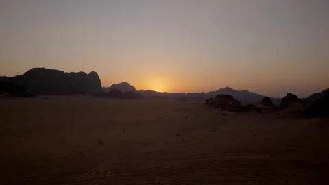 Wadi Rum Desert Sunset Timelapse Stock Footage 210760763