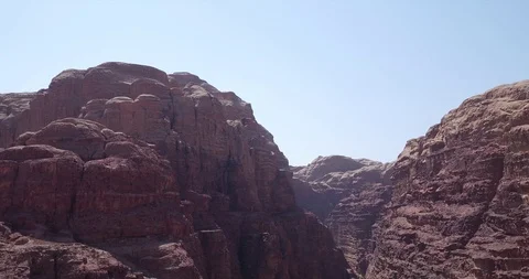 Wadi Rum Drone DJI 4K-west side descending Stock Footage 90288205