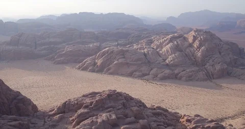 Wadi Rum Drone DJI 4K - Burrah canyon decending Stock Footage 90292940
