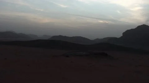 Wadi Rum evening panorama Stock Footage 8727446
