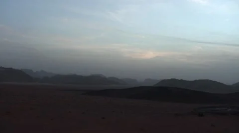 Wadi Rum evening panorama Stock Footage 8729628