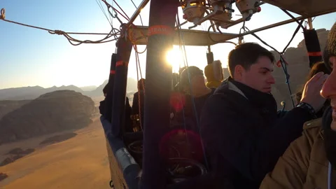 WADI RUM, JORDAN – MARCH 8, 2023. Ballooning in Wadi Rum. Stock Footage 283798165