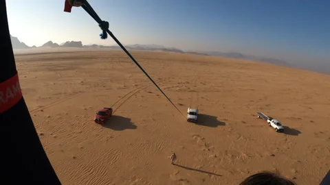 WADI RUM, JORDAN – MARCH 8, 2023. Ballooning in Wadi Rum. Stock Footage 283798607