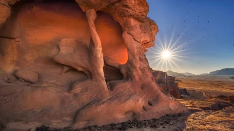 Wadi Rum Sunrise Video stock 143571047