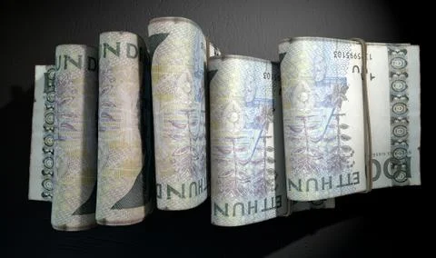 Wads Of Notes Pile Dark Stock Illustration