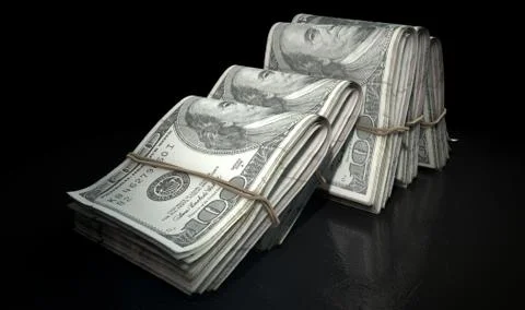 Wads Of Notes Pile Dark Illustrazione stock