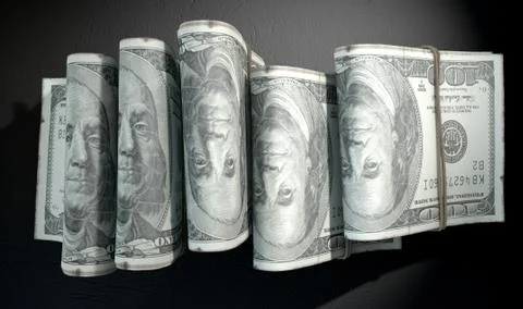 Wads Of Notes Pile Dark Illustrazione stock