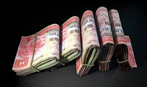 Wads Of Notes Pile Dark Stock Illustration