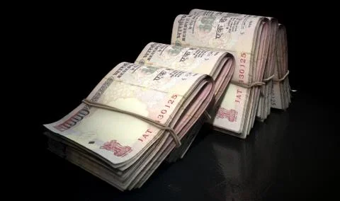 Wads Of Notes Pile Dark Stock Illustration