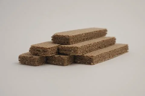 A wafer biscuit isolated on a white background. Light, crispy texture with .. Stock Photos