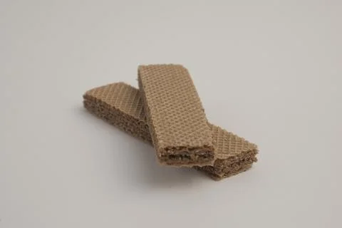 A wafer biscuit isolated on a white background. Light, crispy texture with .. Stock Photos