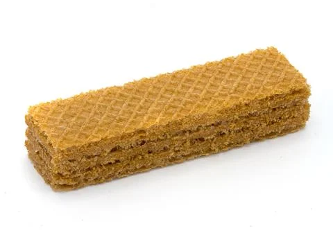 Wafer biscuit on white background Foto stock