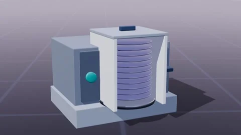 Wafer cassette load port docking at fab equipment loop 3D animation seamless Stock Footage 341174231
