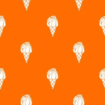 Wafer ice cream pattern orange Stock Illustration