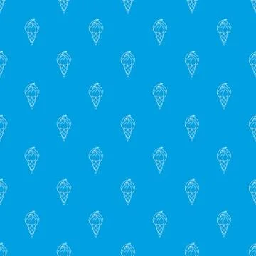 Wafer ice cream pattern seamless blue Stock Illustration