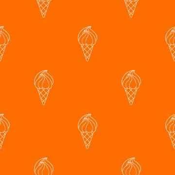 Wafer ice cream pattern vector orange Illustrazione stock